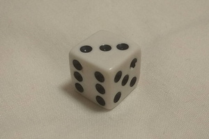 A six-sided die
