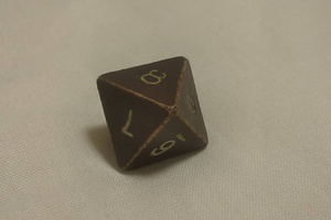 An eight-sided die